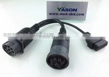 J1939 Male Connector to J1939 Female Connector and OBD2 J1962 Female Connector