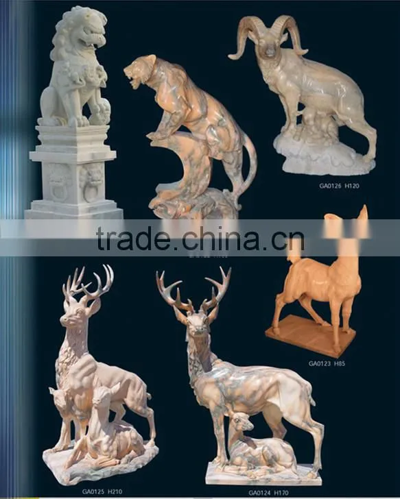 The black marble carving animal horse statue
