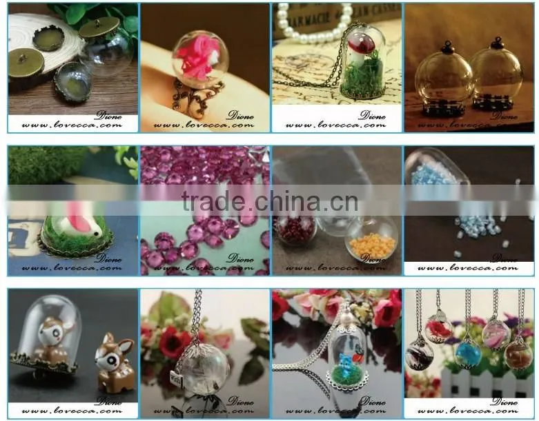 Hot selling DIY glass terrarium necklace & square glass ball necklace