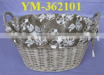 half willow storage basket with ears