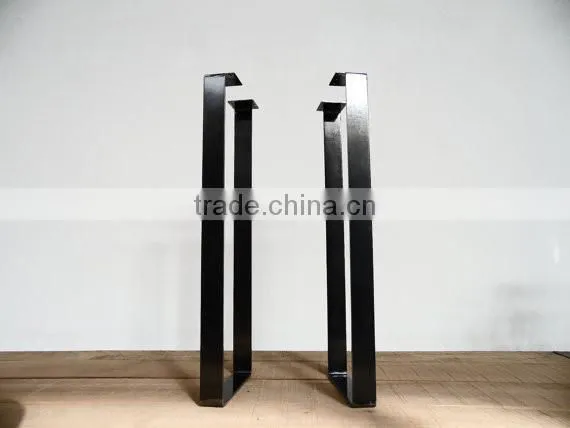 40 inch iron black matt coated flat steel bar table leg