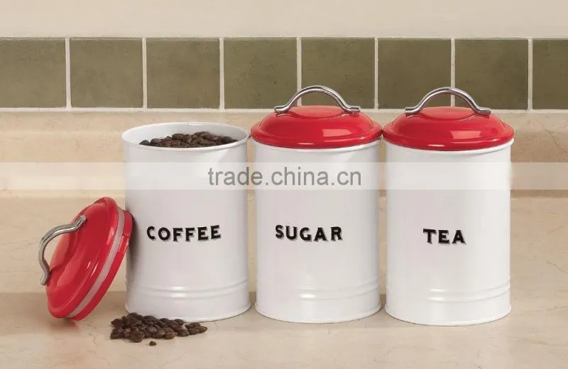 High Quality Airtight Coffee Sugar Tea Metal Kitchen Canister Tin Jar