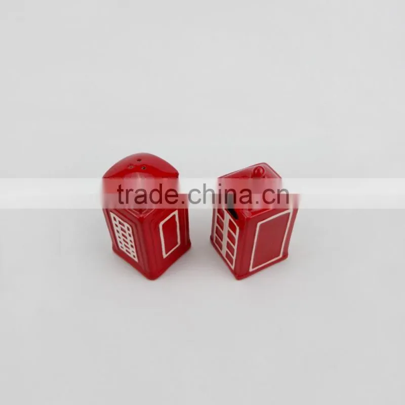 Ceramic London Phone Booth Salt and Pepper Shakers,Red Phone Box,English Phone Booth