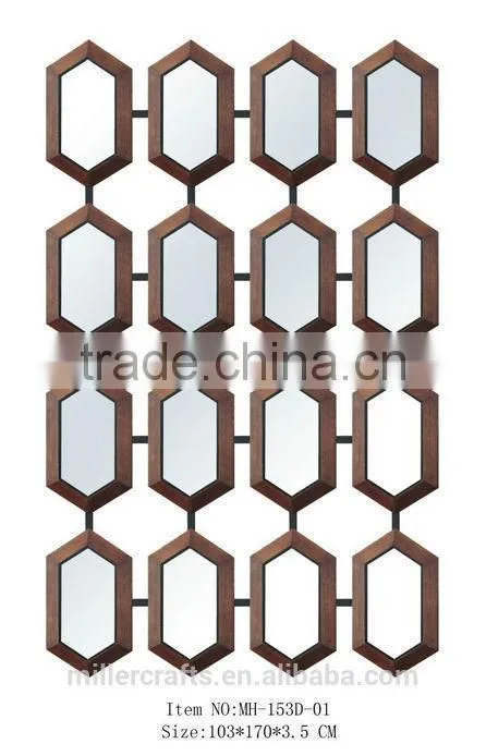 Modern PU Antique Gold Decorative wall mirror GY-009P-04