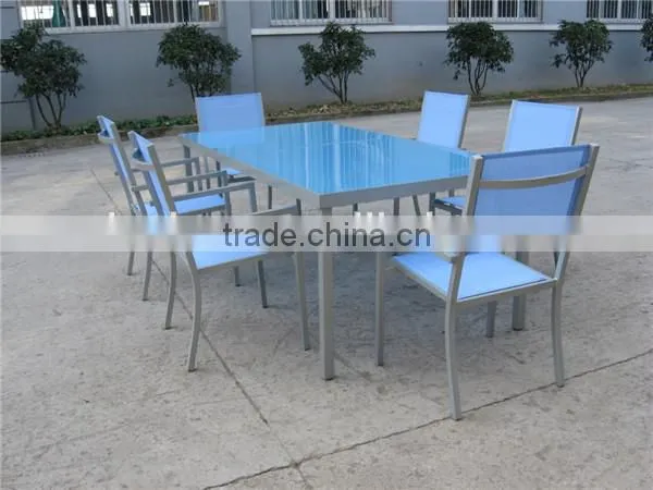 New Model Outdoor Garden Furniture Cube Aluminum Metal Dining Set