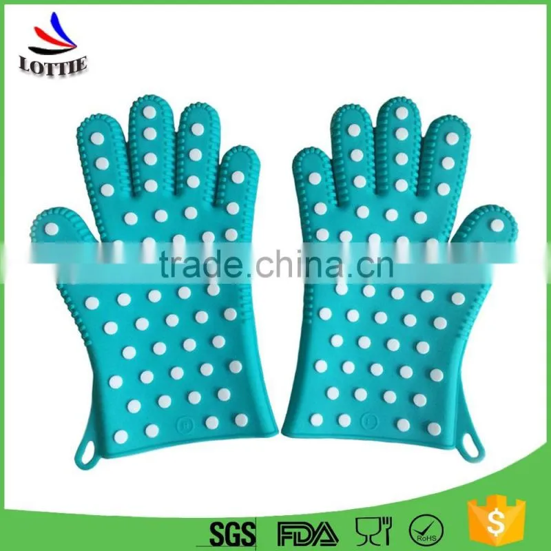China Manufacturers 2016 new design heat-resistant silicone microwave oven glove BBQ baking Oven Mitt