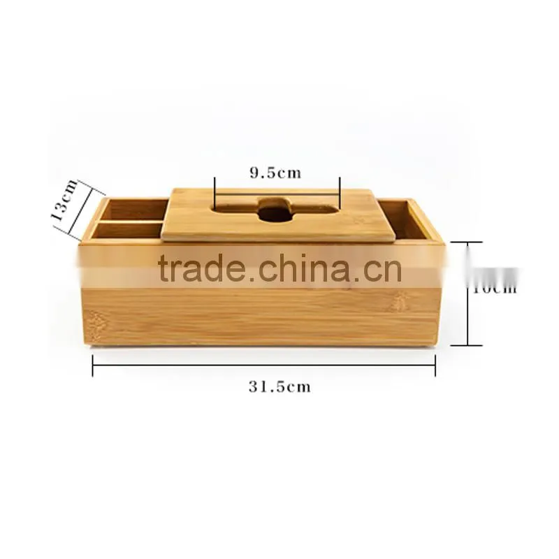 Aonong High Quality Bamboo tissue box/desk organizer for smartphones & Tablets
