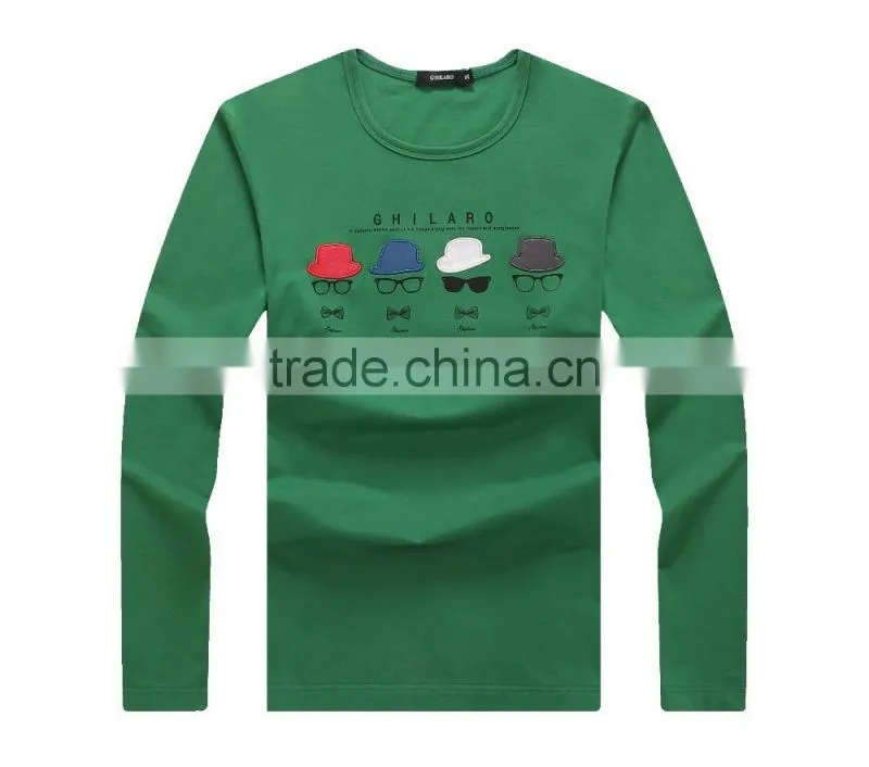 Men's cotton blank green t shirt