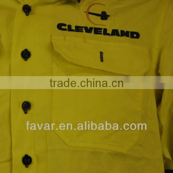 contrast color anti-static FR men's shirt