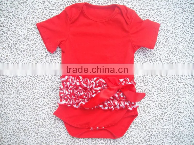 100% cotton New design Hot football bodysuit with satin ruffles for baby