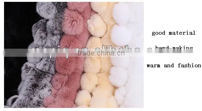 knitted rex rabbit fur scarf