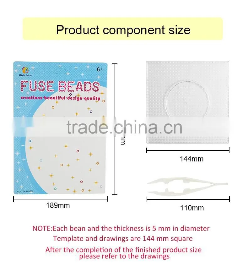 Diyfashion 5mm hama perler fuse beads Sundae set with puzzle iron paper and twezzer hama beads toys for kids 18031