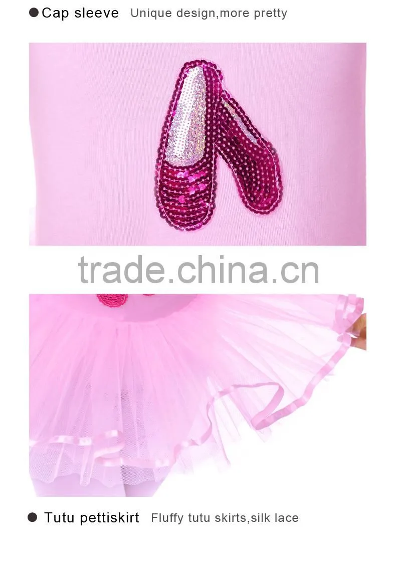 Pink Princess Tutu Dress Pretty Sequins Girls Ballet Tutu Dress