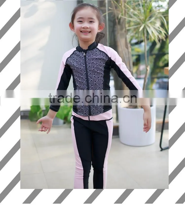 2017 latest design Chinese style swim suit cute baby girl two pieces swimwear
