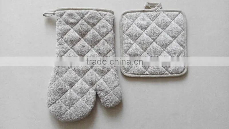2pcs kitchen set in pure color plain color oven mitt and pot holder