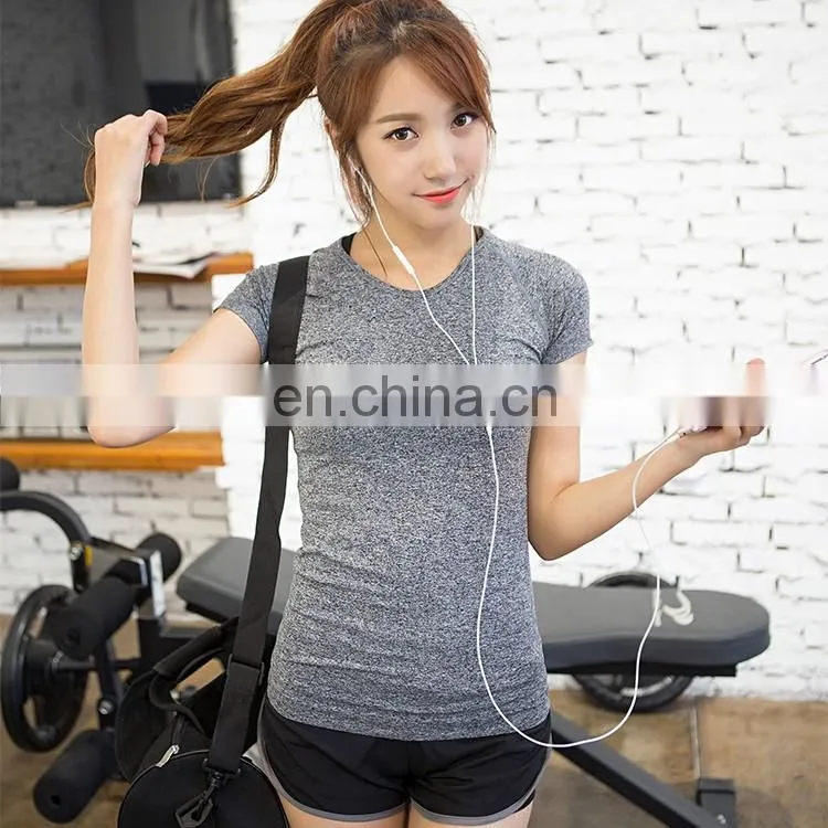 Women Trainning Exercise T-shirt Quick Dry Summer Running Fitness Gym Sports Yoga Sports Tops Short Sleeves Tee