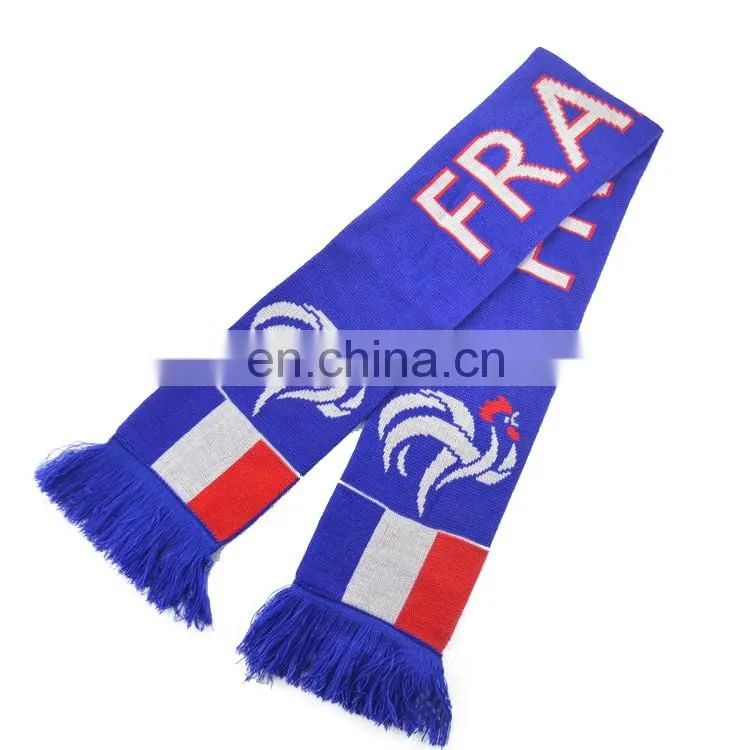 SC-0030 Acrylic soccer scarf custom print knitted jacquard Italy football fan scarf