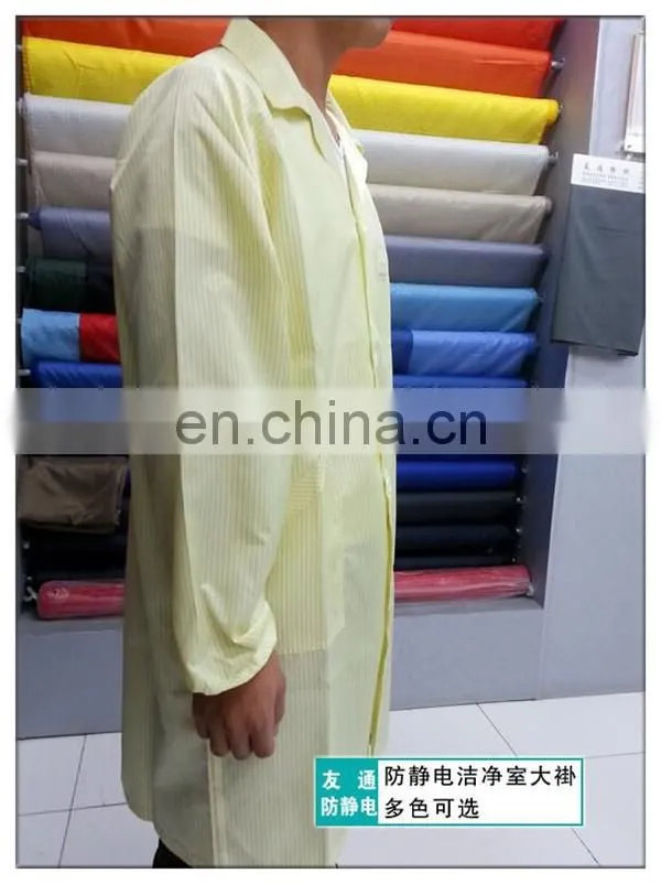 China hot sale antistatic polyester grid coverall clean room coverall