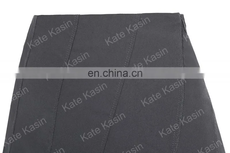 Kate Kasin Multi Panel Scallop Seam High Stretchy Dark Grey A-Line Skirt KK000291-2