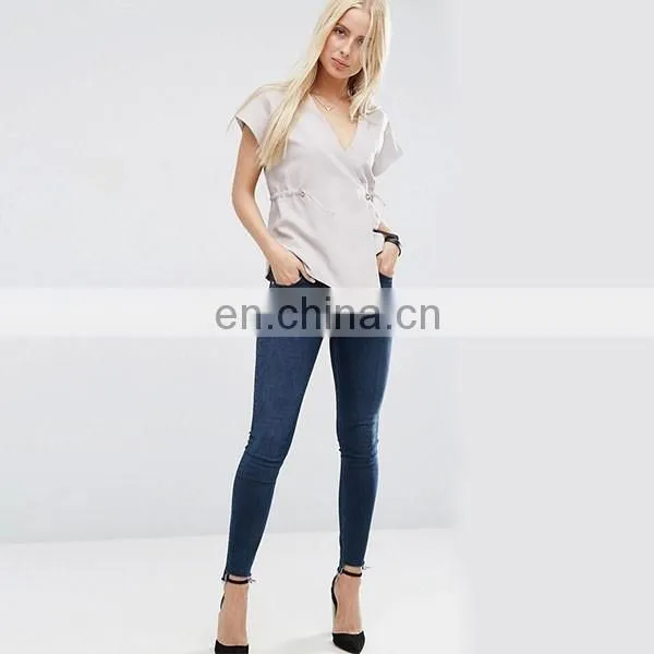 Hot sale fashion design summer women clothing wrap ladies tops