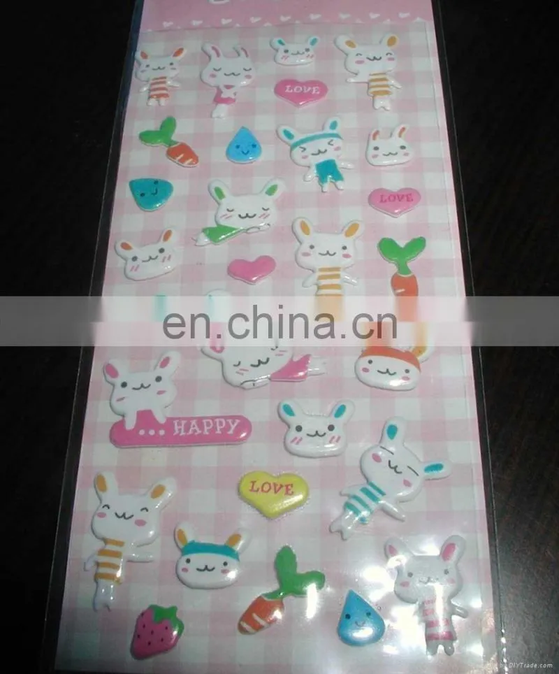 colorful plastic letters and animals foam sticker