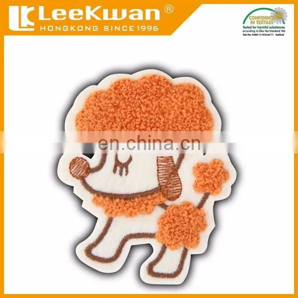 dog shape chenille embroidery design patch