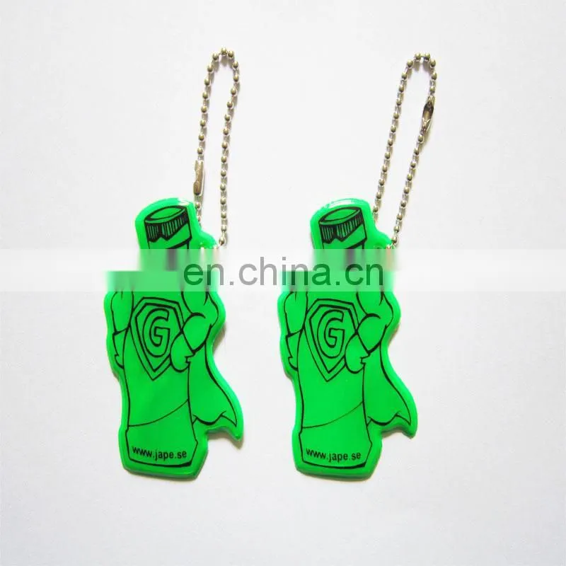 Custom high quality reflective soft pvc keychain