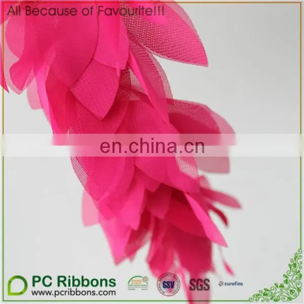 Assorted Colours Flower Petals shabby Leaves Leaf 3D Fabric Craft Sewing Mesh Trim