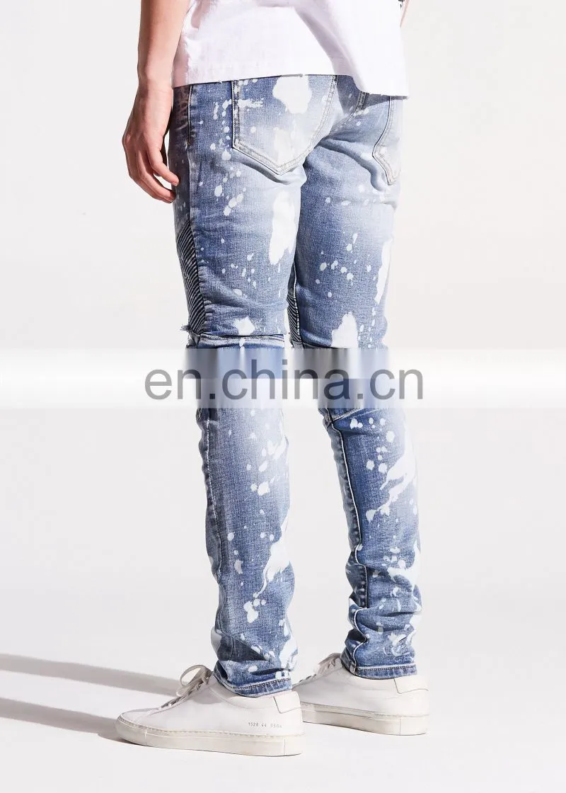 DiZNEW Custom Patchwork Unbranded Ripped Skinny Jeans For Men