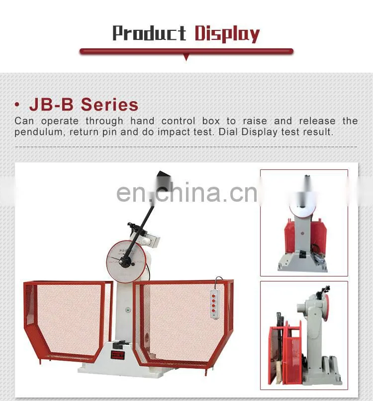 300J/500J/800J Impact testing machine/charpy pendulum impact tester for metal Charpy V notch