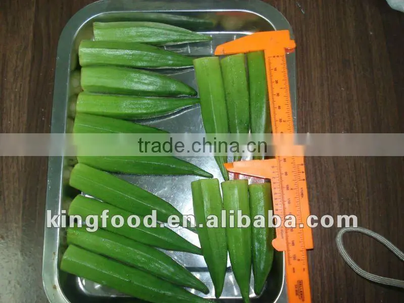Frozen organic okra frozen