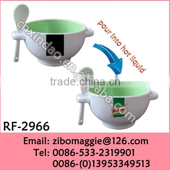 Wholesale Zibo Manufactured Two-Tone Porcelain Soup Mug for Promotion Color Changing Mug