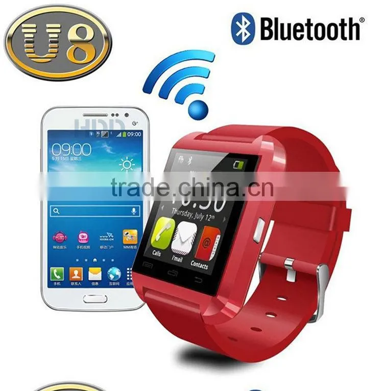 2014 portable wrist u8 m26 bluetooth smart watch bluetooth watch wholesale wrist watch