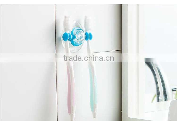 Round Silicone Suction Plastic Toothbrush Holder Hot Selling