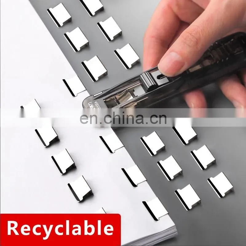 Deli Push Clamp Binder Stationery Clips Stapler Multifunction Paper Storage Artifact School Office Supplies Metal Clip Holder