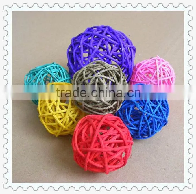 colorful handwoven natural rattan ball light