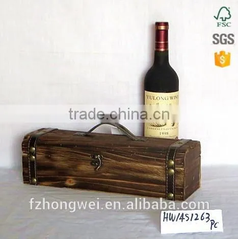 Hongwei handmade Wood Material custom varnished wine box solid wood cheap