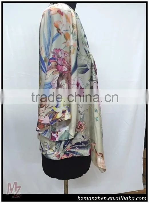 2016 New silk printed elegant latest design ladies tops