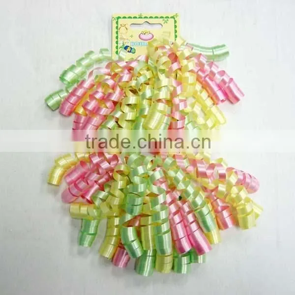 Red/White Printed Grosgrain Curly Ribbon Bow, Fabric Ribbon Present Bow, Woven Ribbon Present Wrapping Bow