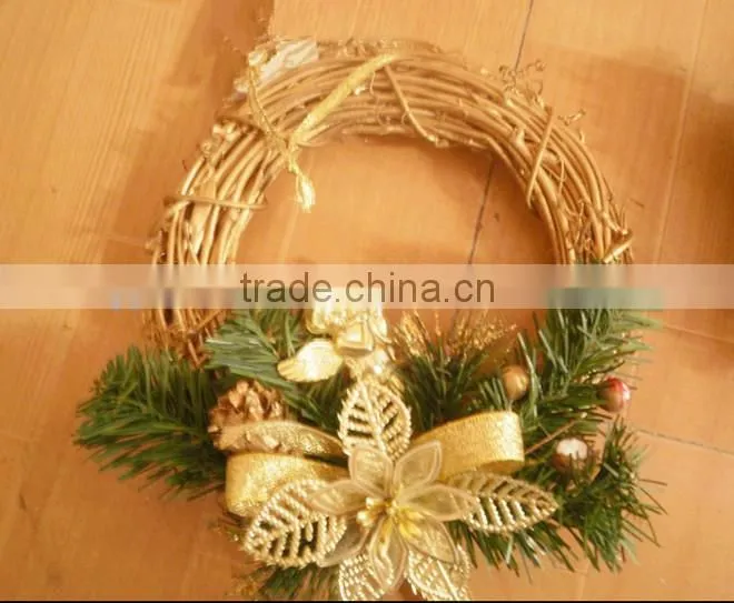 Green decorative garland and flowers