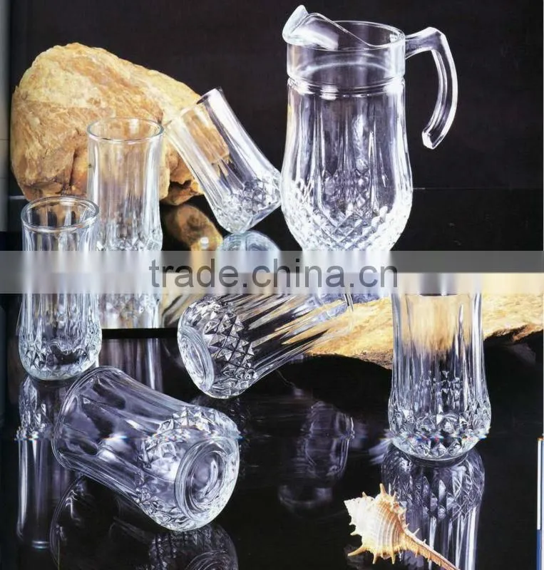 7pcs glass drinking pitcher set/7 pcs glass drinking set wholesale