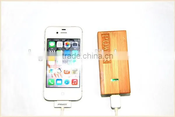 OEM bamboo case Samsung Huawei Xiaomi smart mobile portable power bank 2600mah~5200mah