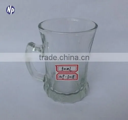50ml clear glass drinking mugs with handle