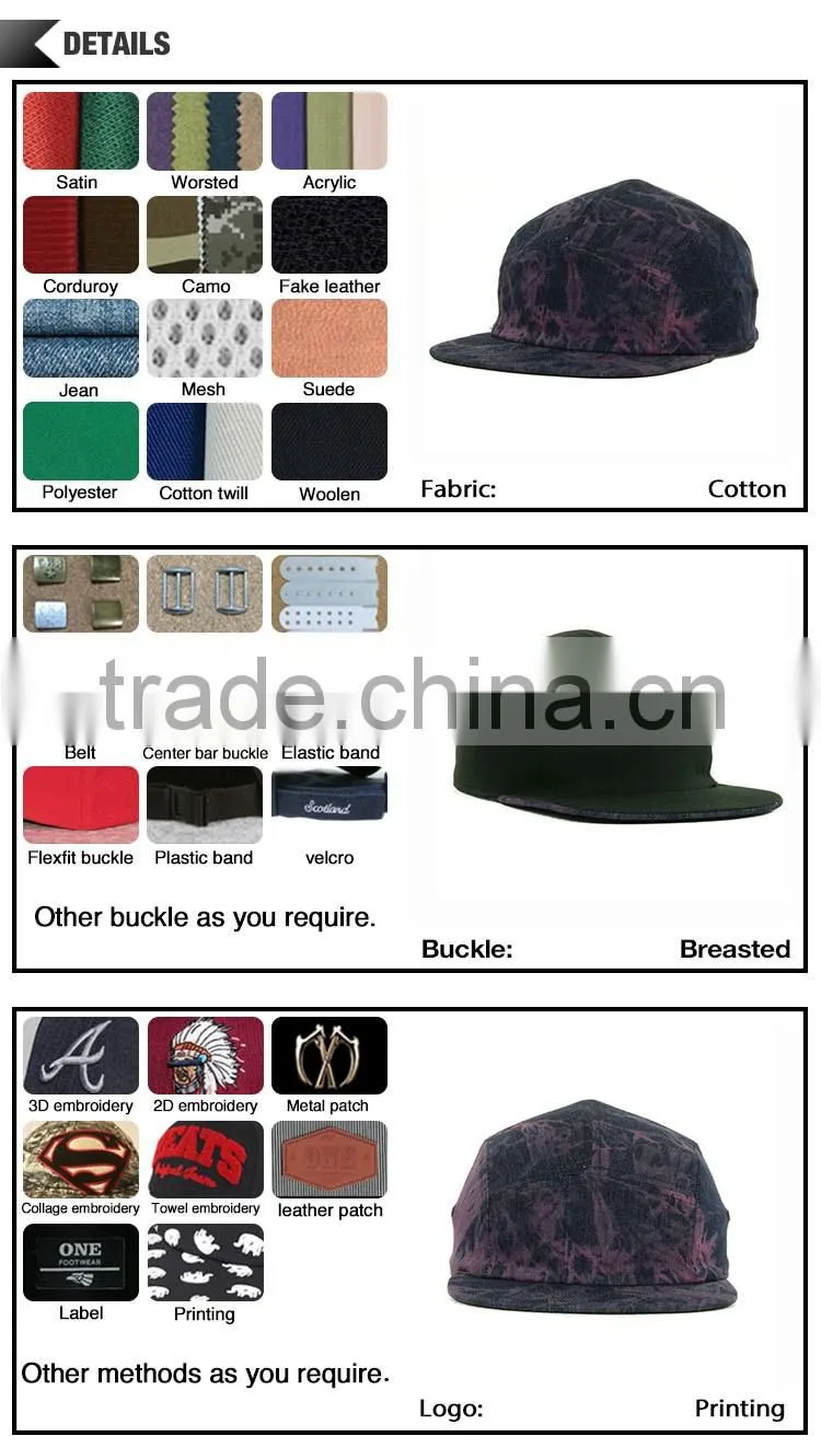 2015 fashion style printed flame two sided 5 panel hats