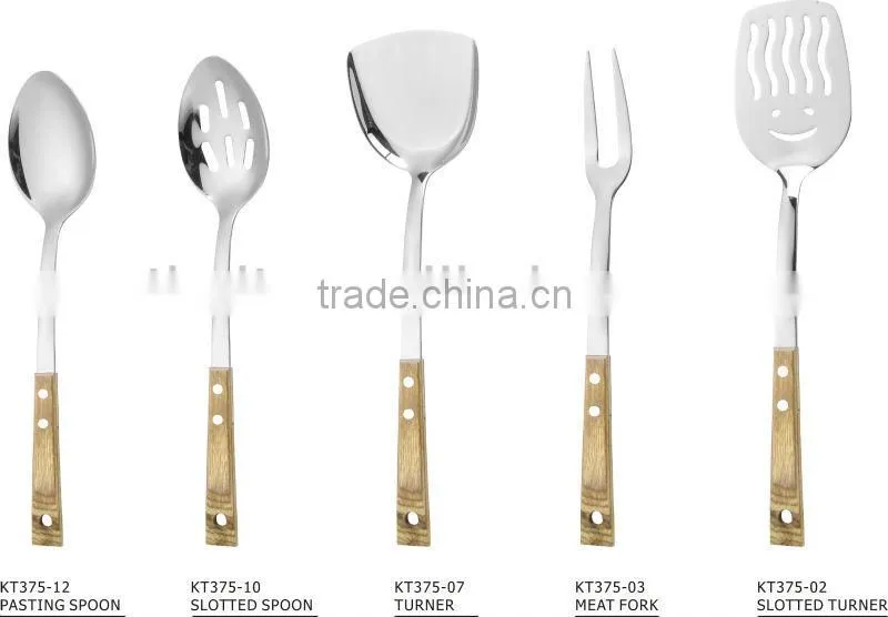 WOODEN HANDLE KITCHEN UTENSIL SETS