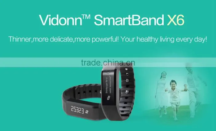 Hot selling! Vidonn X6 caller ID&SMS ios&android bluetooth 4.0 smart pedometer bracelet