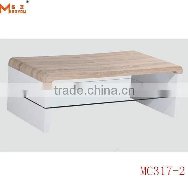 modern MDF coffee table with glass