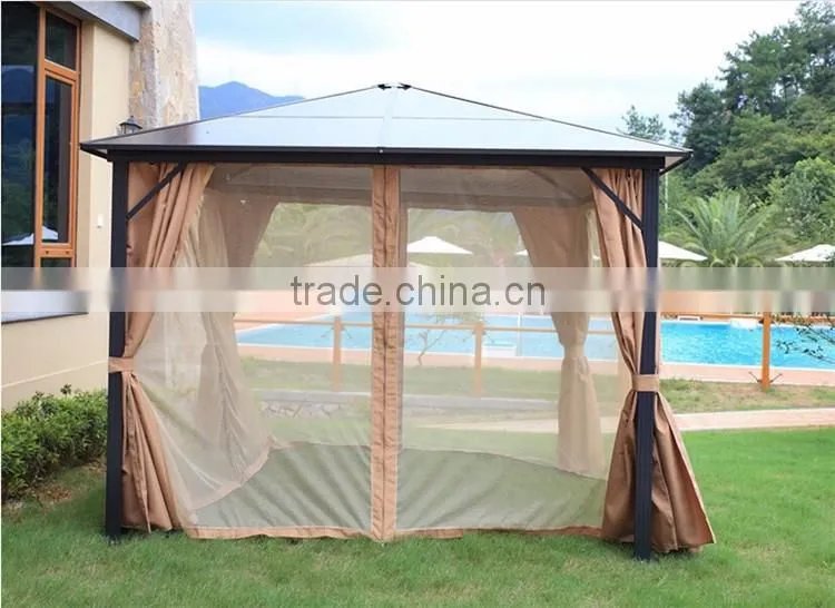 Luxury Villas Square Large Mosquito Net With Modern Outdoor Aluminum Gazebo