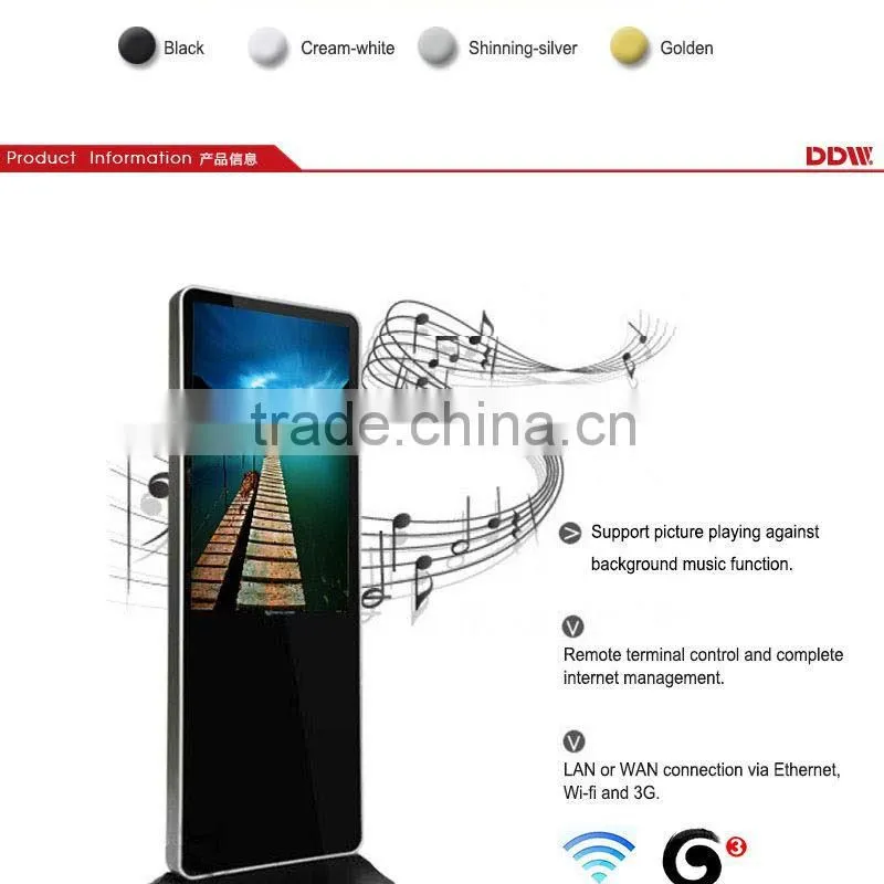 47" Floor Standing Touch Screen Display/Lcd Digital Signage Media Player/Indoor Led Video Display Screen