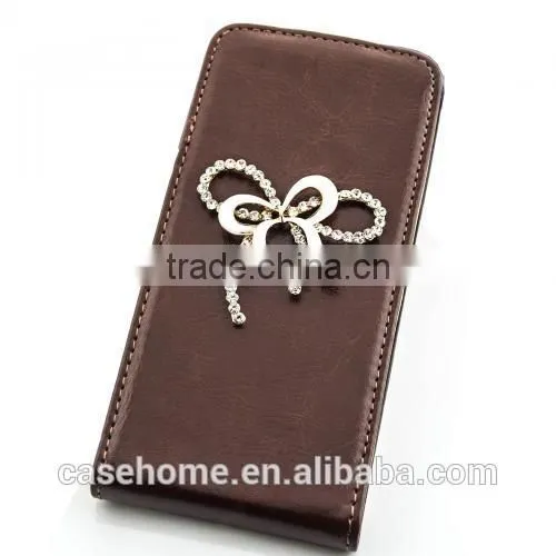 for ZTE Z819 New Luxury Bow Design Flip Wallet Style Case Bling Cover Case